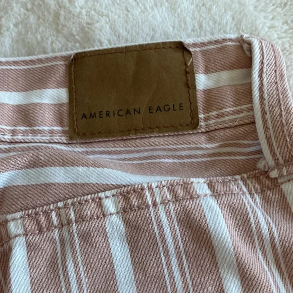 AEO Striped Mom Jean High Rise Shorts - Picture 5 of 5
